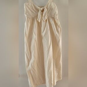 WhoWhatWear Cream Sleeveless Dress with Bow Detail